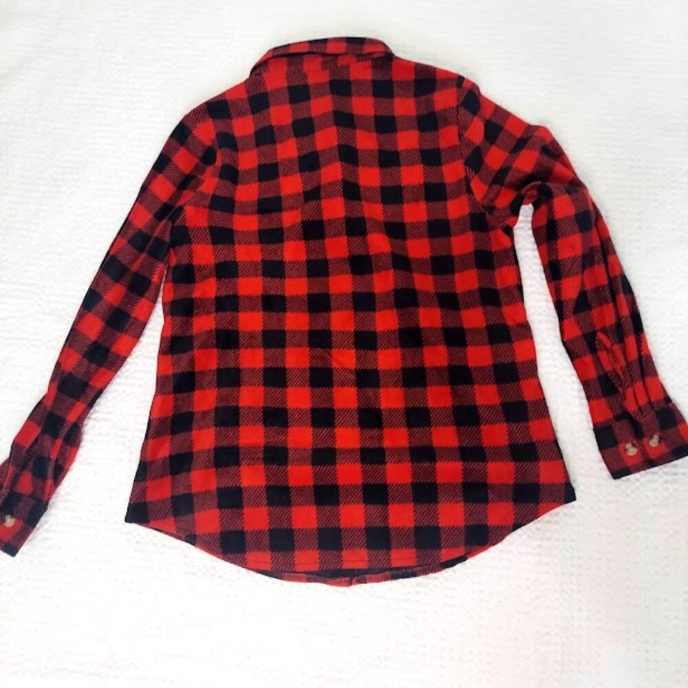 Lee Riders Women's Polar Fleece Top Small Red/Black‎ Plaid With Pockets New - Picture 11 of 14